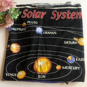 Solar System Fabric Panel Solar System Night Sky Quilting panel Science Fabric